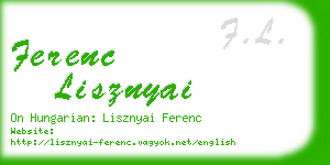 ferenc lisznyai business card